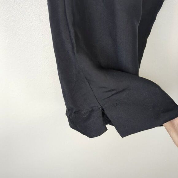 Vintage SLB Silk Pants Cropped Tropical Embroidery Coastal Grandma Size 12 - Picture 8 of 9